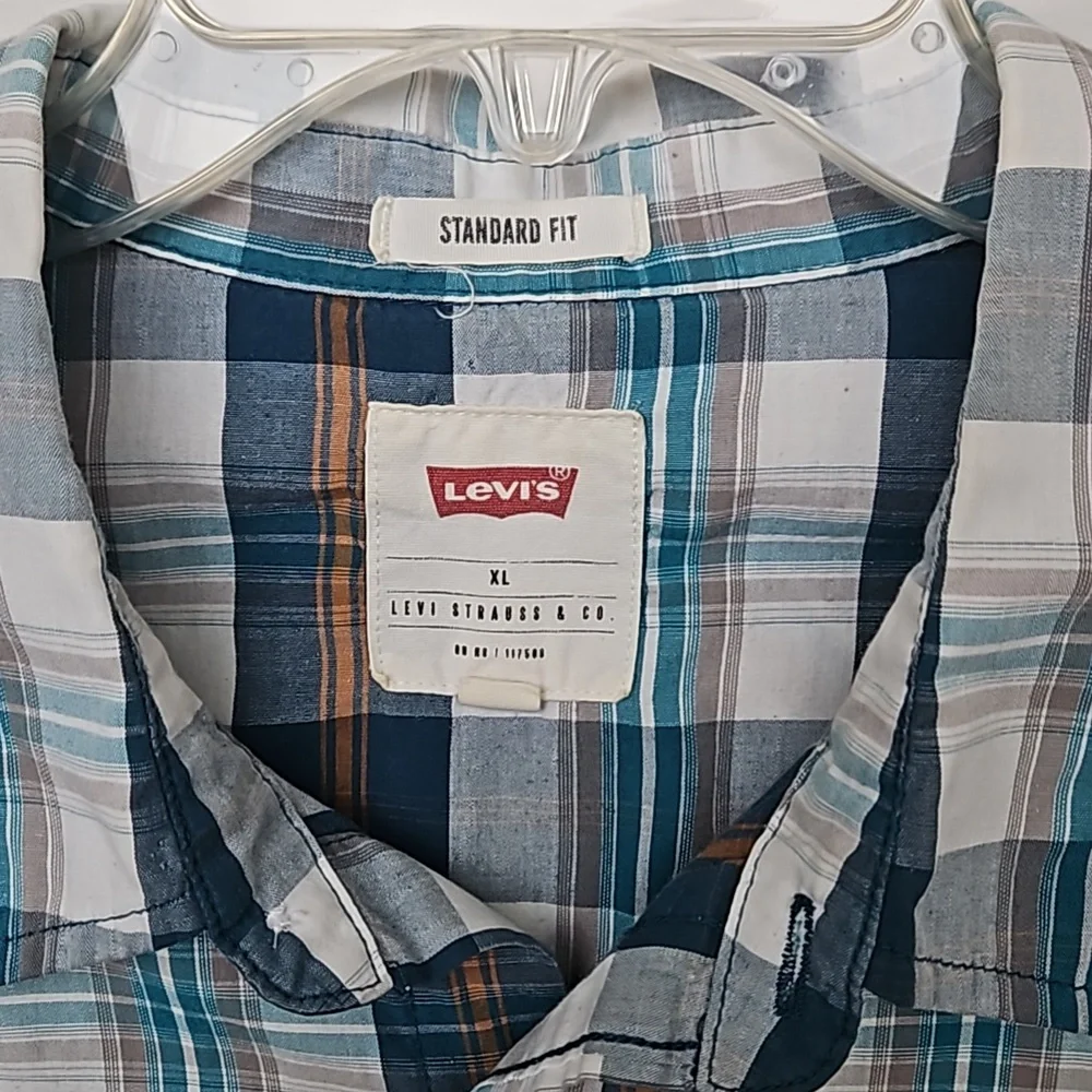 Levi's western check shirt with pearl snaps XL